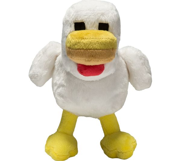 MINECRAFT Chicken Plush Toy with Hang Tag - 7", White & Yellow, White