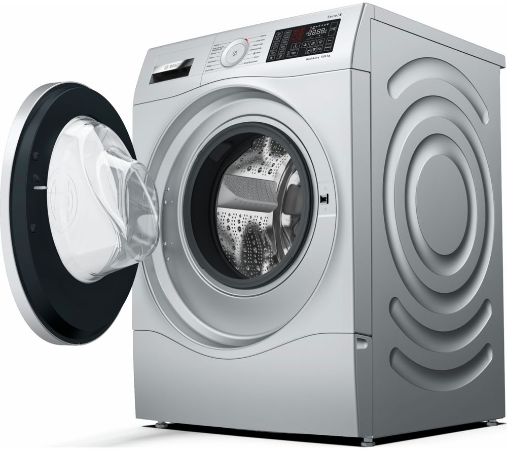 BOSCH Serie 6 WDU28568GB 10 kg Washer Dryer - Silver, Silver