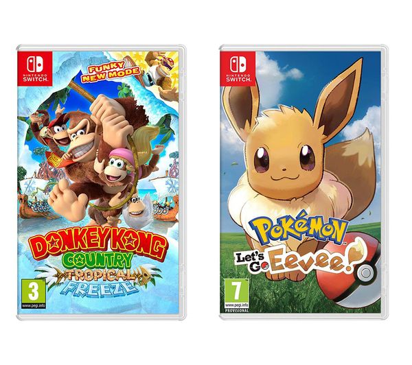 NINTENDO SWITCH Pokémon: Let's Go, Eevee! & Donkey Kong Country: Tropical Freeze Bundle