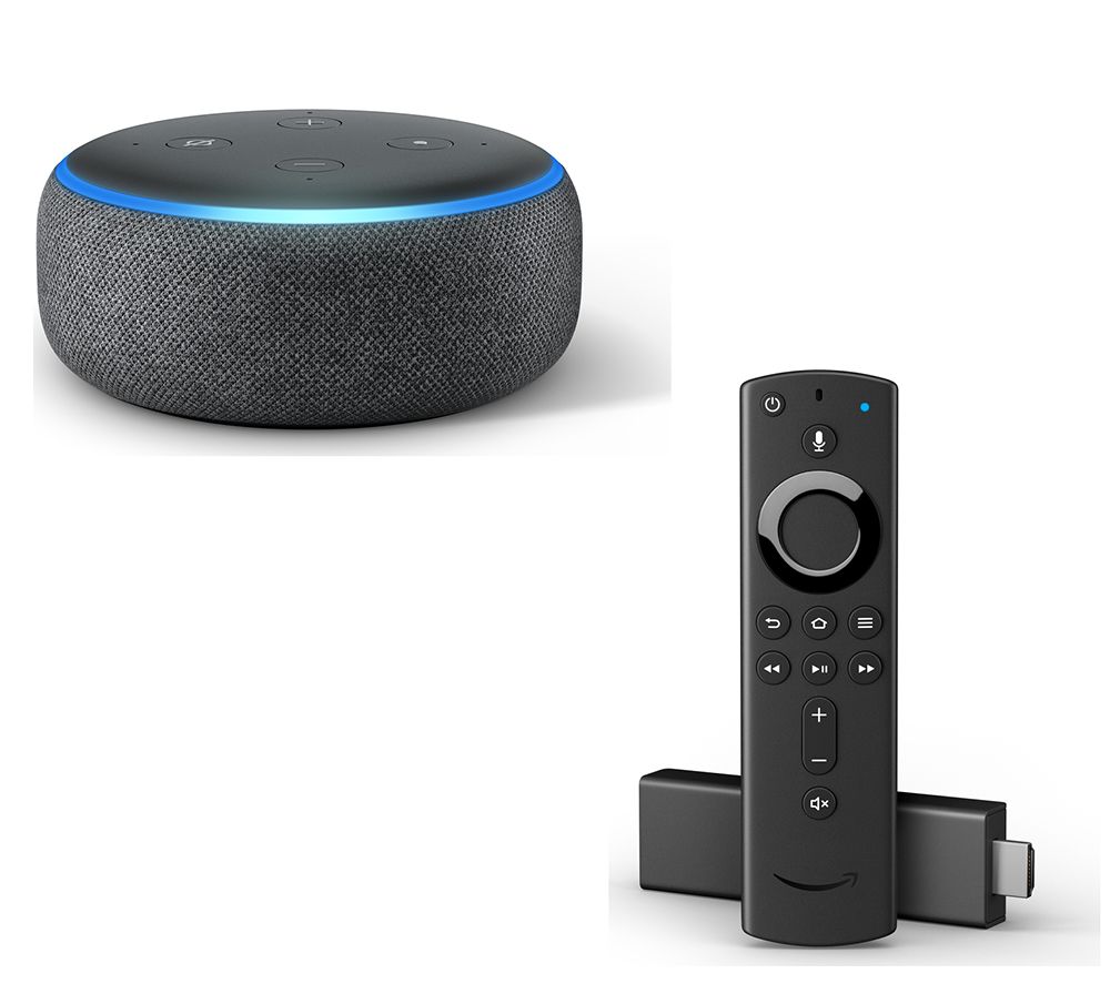 AMAZON Echo Dot (2018) & Fire TV Stick with Alexa Voice Remote Bundle - Charcoal, Charcoal