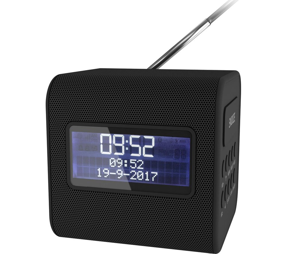 KITSOUND Cube Portable DAB Clock Radio - Black, Black