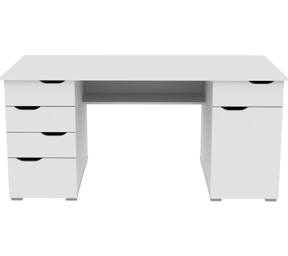 ALPHASON Kentucky Desk - Gloss White, White