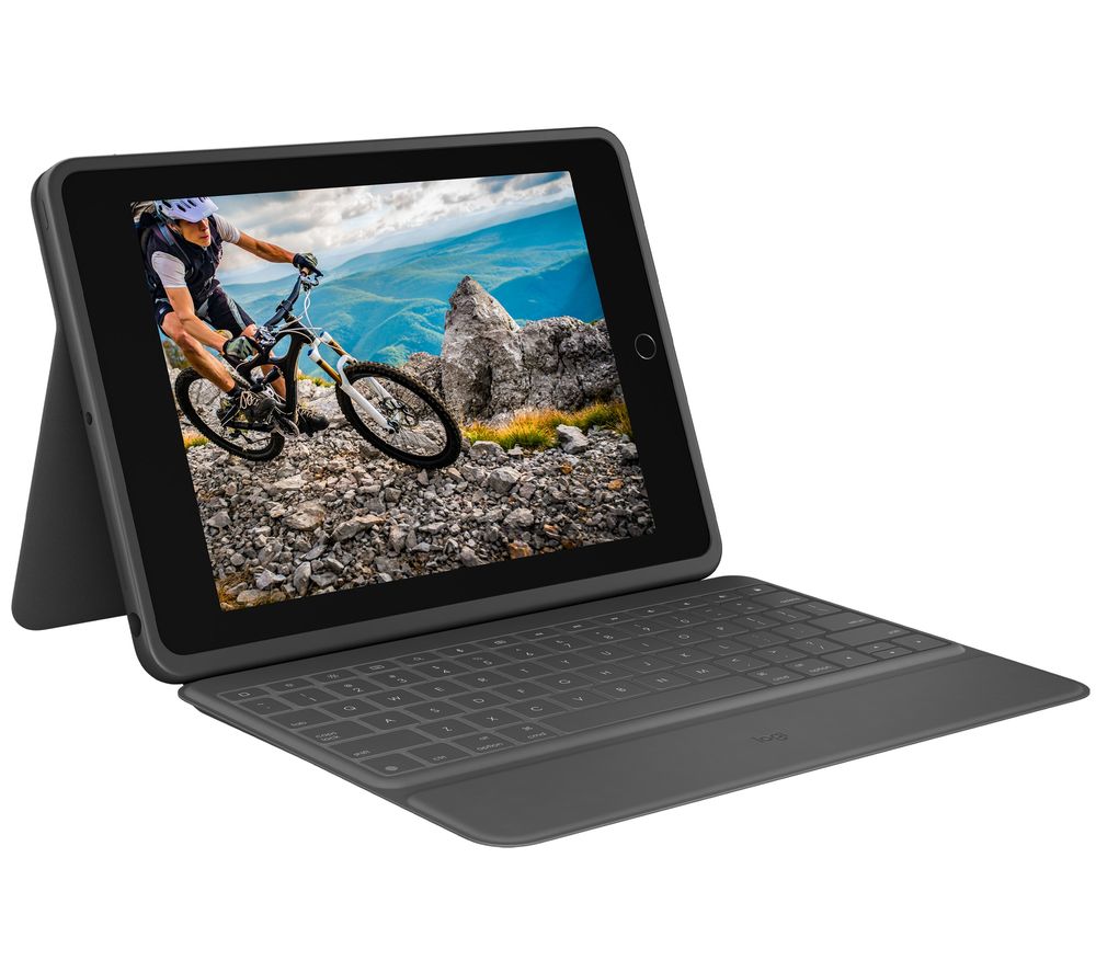 LOGITECH Rugged 10.2 iPad Keyboard Folio - Black, Black