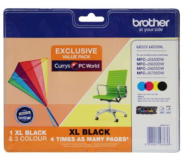 BROTHER LC229XLDSVALBPRF Tri-colour & Black Ink Cartridges - Multipack