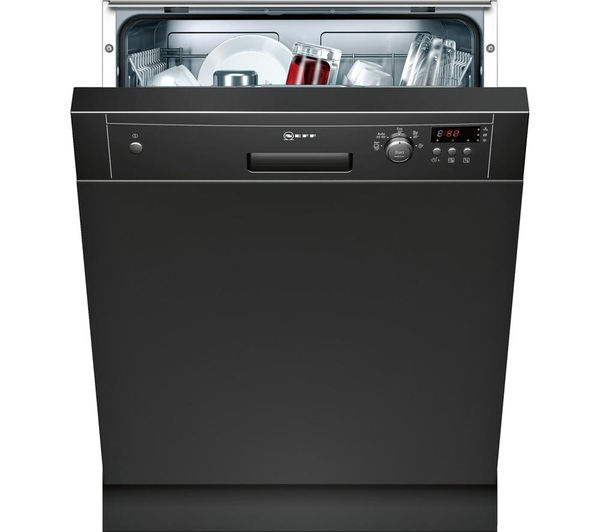 NEFF S41E50S1GB Full-size Semi-integrated Dishwasher - Black, Black