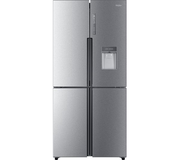 HAIER Slim American Style Fridge Freezer Cube HTF-456WM6 - Silver, Silver