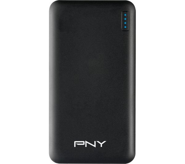 PNY Slim 10000 Portable Power Bank - Black, Black