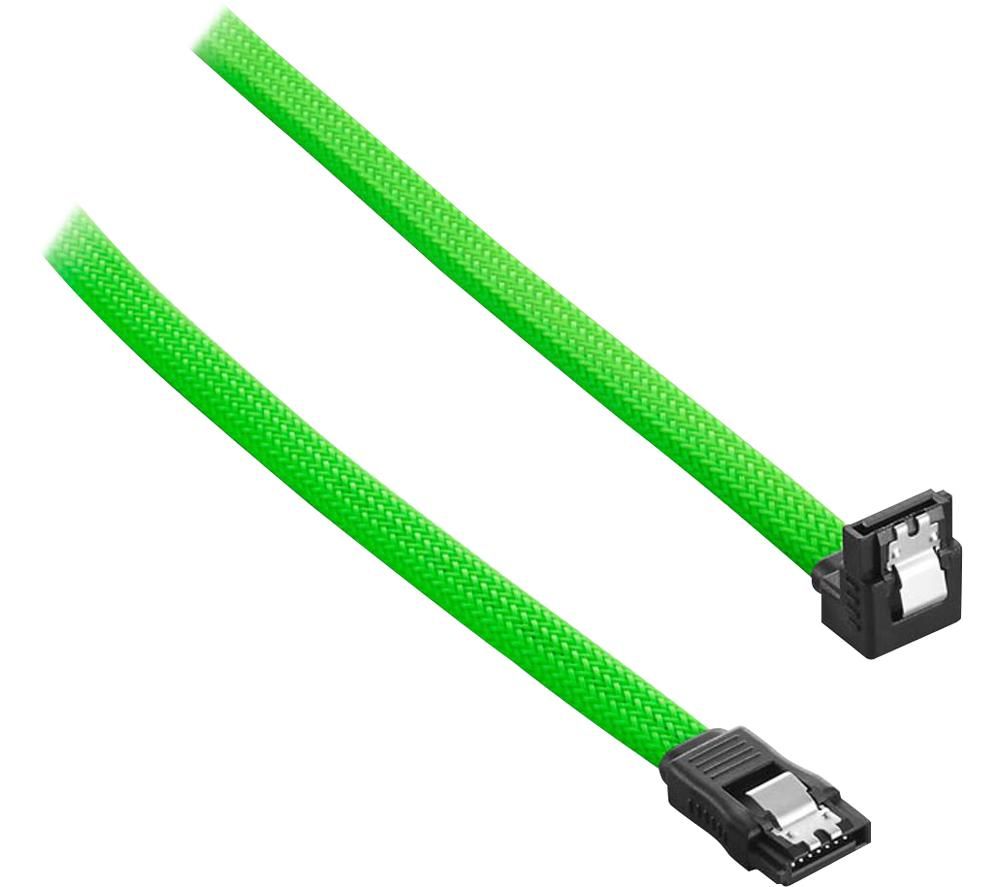 CABLEMOD ModMesh 60 cm Right Angle SATA 3 Cable - Light Green, Green