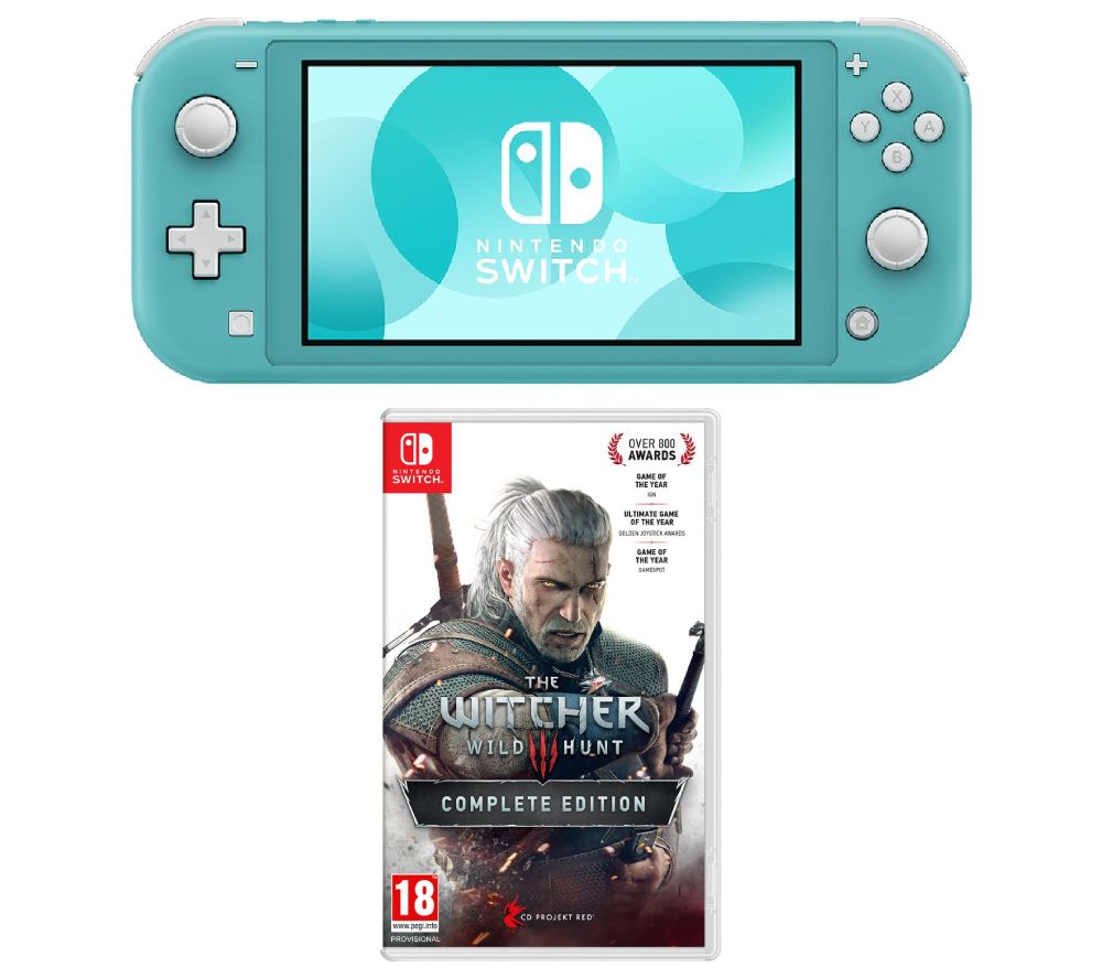 NINTENDO Switch Lite & The Witcher 3: Wild Hunt Bundle - Turquoise, Turquoise