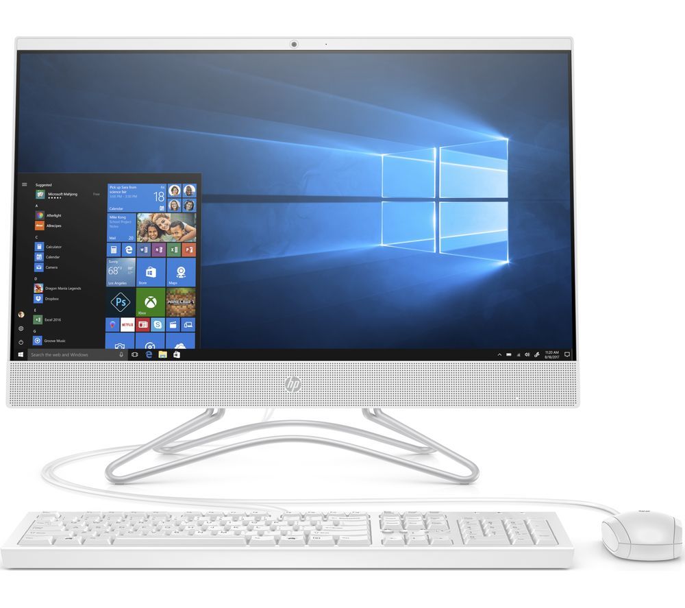 HP 24-f1026na 23.8" All-in-One PC - AMD Ryzen 5, 1 TB HDD & 256 GB SSD, White, White