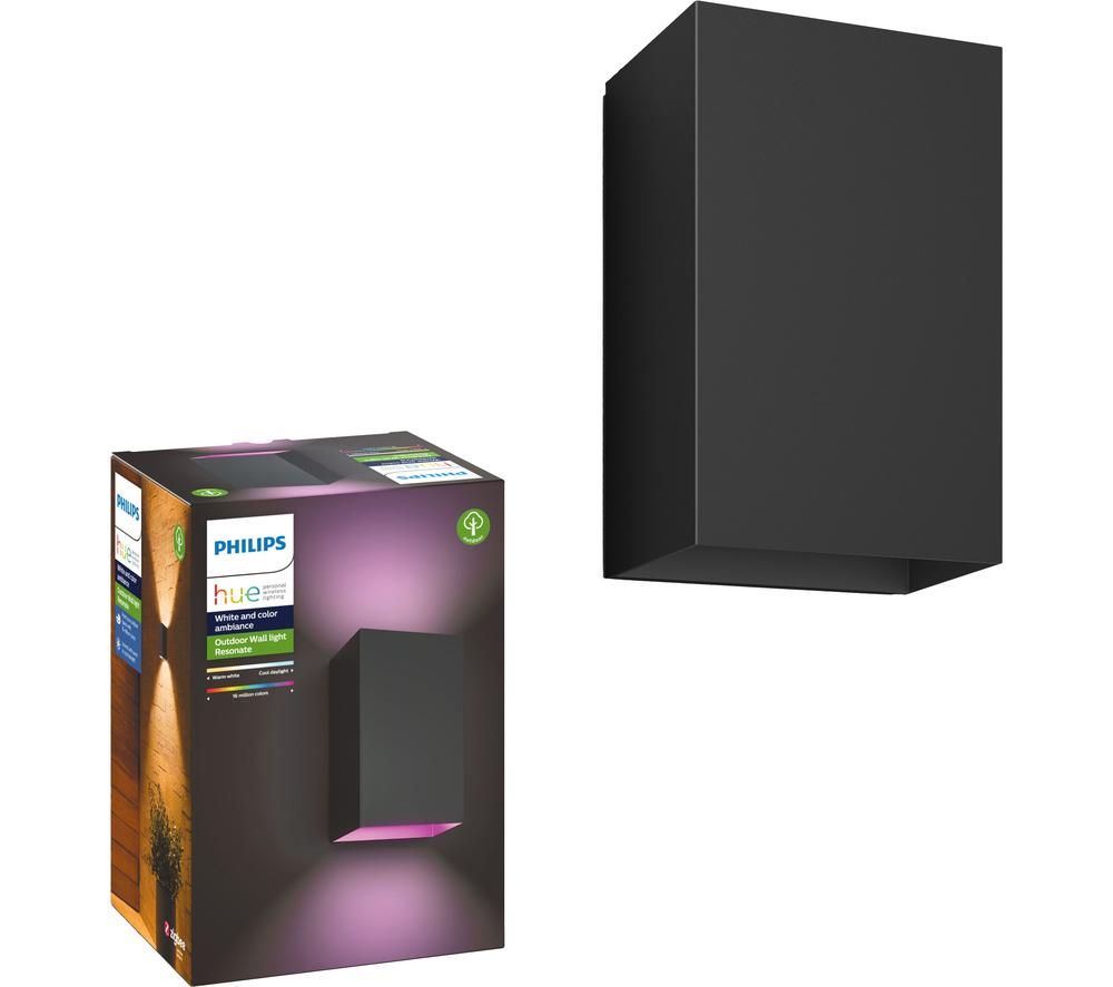 PHILIPS Hue Resonate White & Colour Ambiance Outdoor Wall Lamp - Black, White