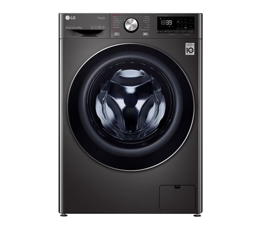 LG TurboWash 360 with AI DD V9 F4V909BTSE WiFi-enabled 9 kg 1400 Spin Washing Machine - Black, Black