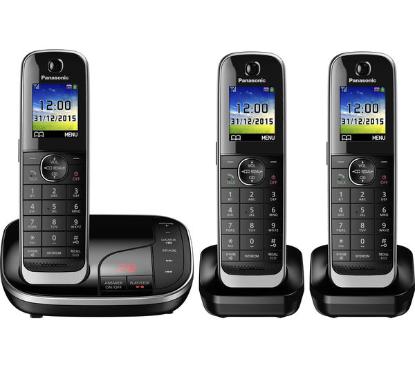 PANASONIC KX-TGJ323EB Cordless Phone with Answering Machine - Triple Handset