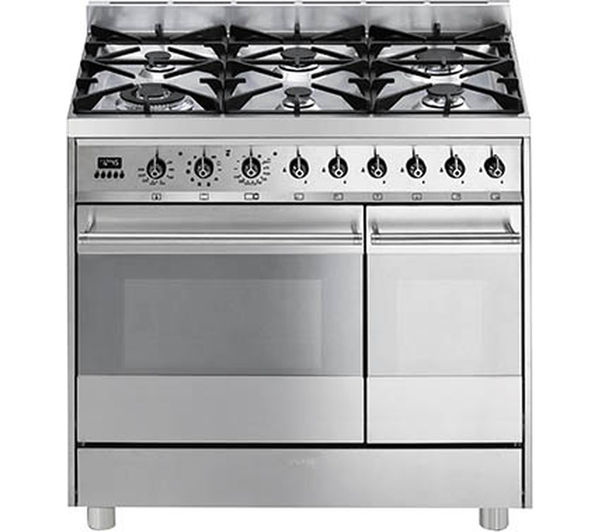 SMEG C92GPX8 90 cm Dual Fuel Range Cooker - Stainless Steel, Stainless Steel
