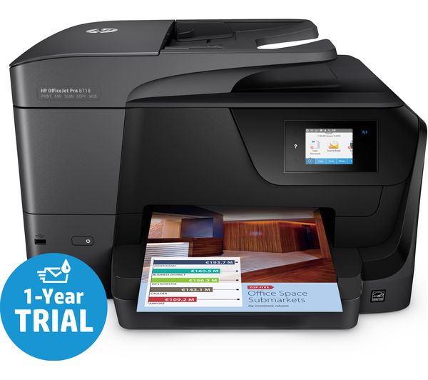 HP OfficeJet Pro 8718 Wireless Inkjet Printer with Fax