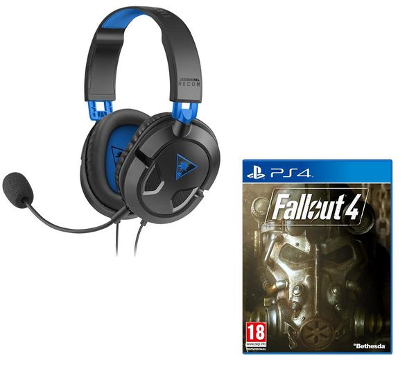SONY Earforce Recon 50p Gaming Headset & Fallout 4 Bundle - Black & Blue, Black