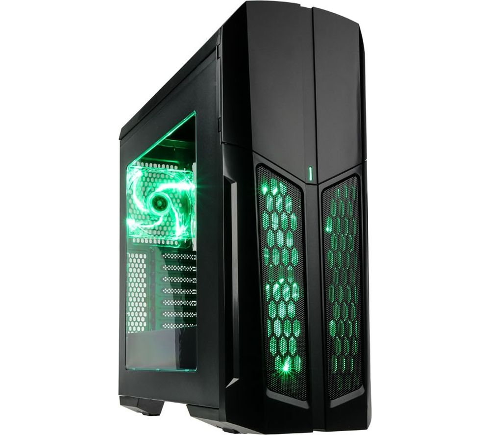 KOLINK Vault ATX Mid-Tower PC Case - Black & Green, Black