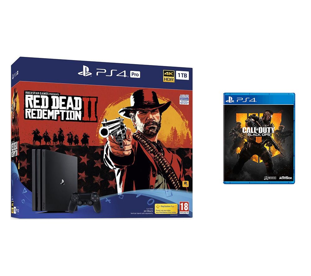 SONY PlayStation 4 Pro, Read Dead Redemption & Call of Duty: Black Ops 4 Bundle, Black