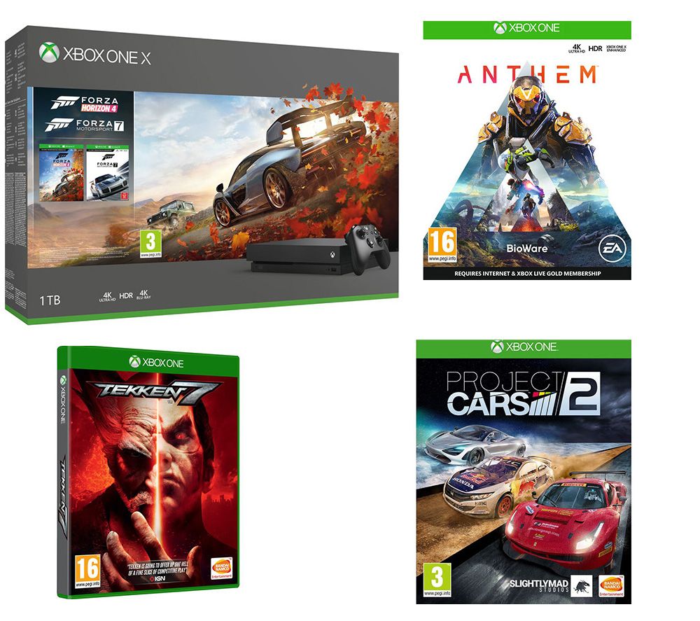 Microsoft Xbox One X, Forza Horizon 4, Forza Motorsport 7, Anthem, Tekken 7 & Project Cars 2 Bundle