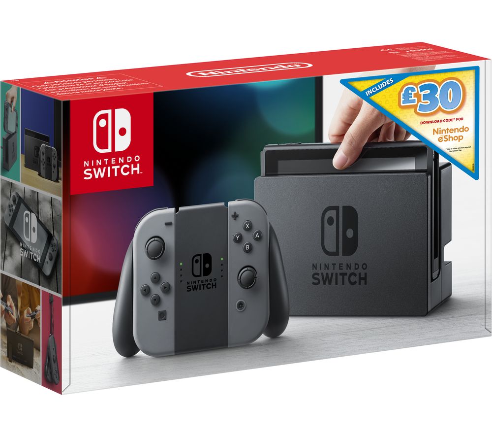 NINTENDO Switch Grey with eShop Credit - £30, Grey