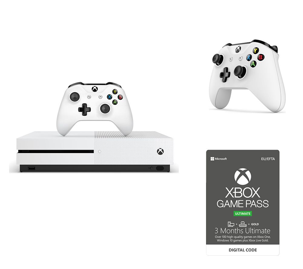 MICROSOFT Xbox One S, 3 Months Xbox One Game Pass Ultimate & Wireless Controller Bundle - 1 TB, Gold