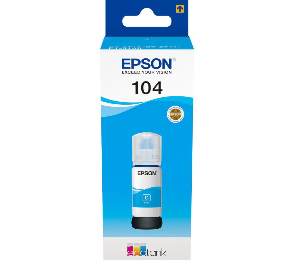 EPSON 104 Cyan Ecotank Ink Bottle, Cyan