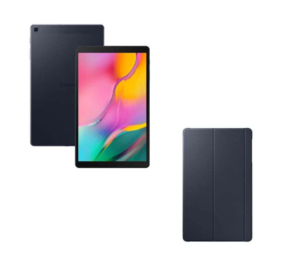 SAMSUNG Galaxy Tab A 10.1" Tablet & Smart Cover Bundle - 32 GB, Black, Black