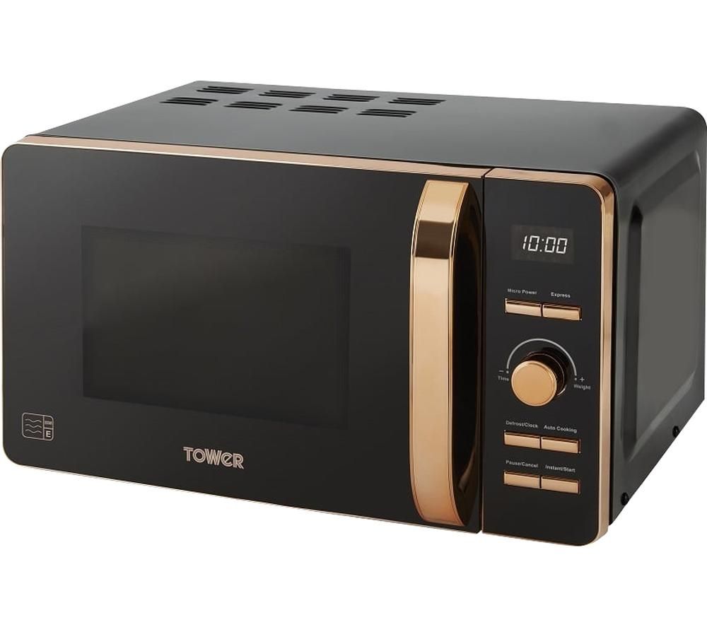 TOWER T24021 Solo Microwave - Black & Rose Gold, Black