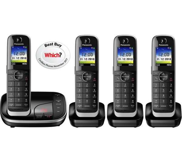 PANASONIC KX-TGJ324EB Cordless Phone with Answering Machine - Quad Handsets
