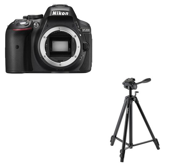 NIKON D5300 DSLR Camera & EF-61 Tripod Bundle, Black