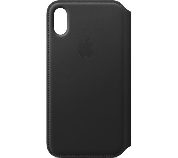 APPLE Leather Folio iPhone X Case - Black, Black