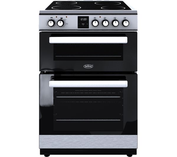 BELLING FSE608DPc 60 cm Electric Ceramic Cooker - Stainless Steel & Black, Stainless Steel