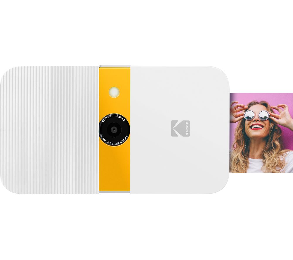 KODAK Smile Digital Instant Camera - White & Yellow, White