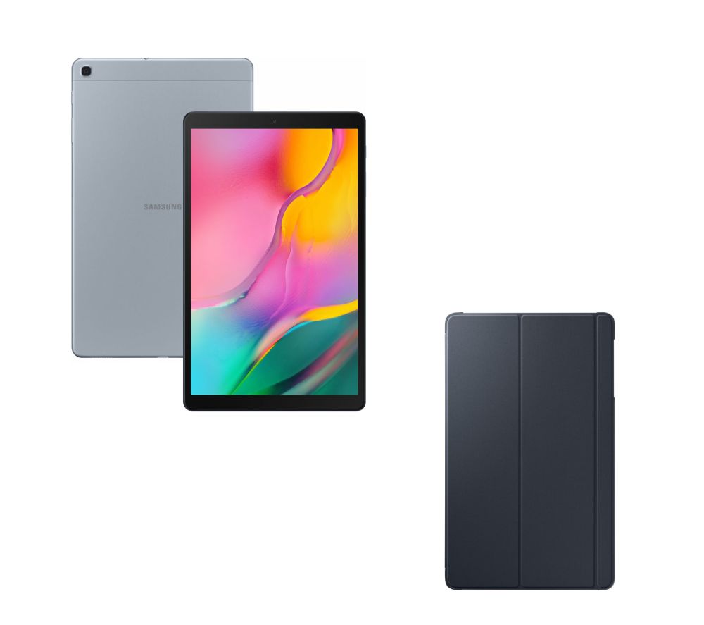 SAMSUNG Galaxy Tab A 10.1" Tablet & Smart Cover Bundle - 32 GB, Silver, Silver