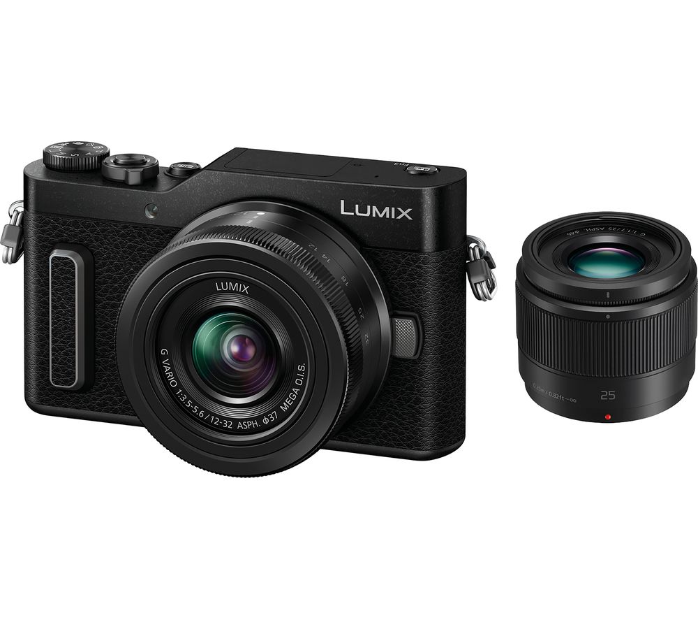 PANASONIC Lumix DC-GX880 Mirrorless Camera with G Vario 12-32 mm f/3.5-5.6 Asph. Mega O.I.S. & 25 mm f/1.7 Asph. Lens - Black, Black