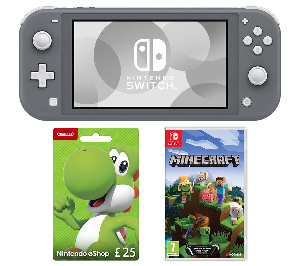 NINTENDO Switch Lite, Minecraft & eShop £25 Gift Card Bundle - Grey, Grey