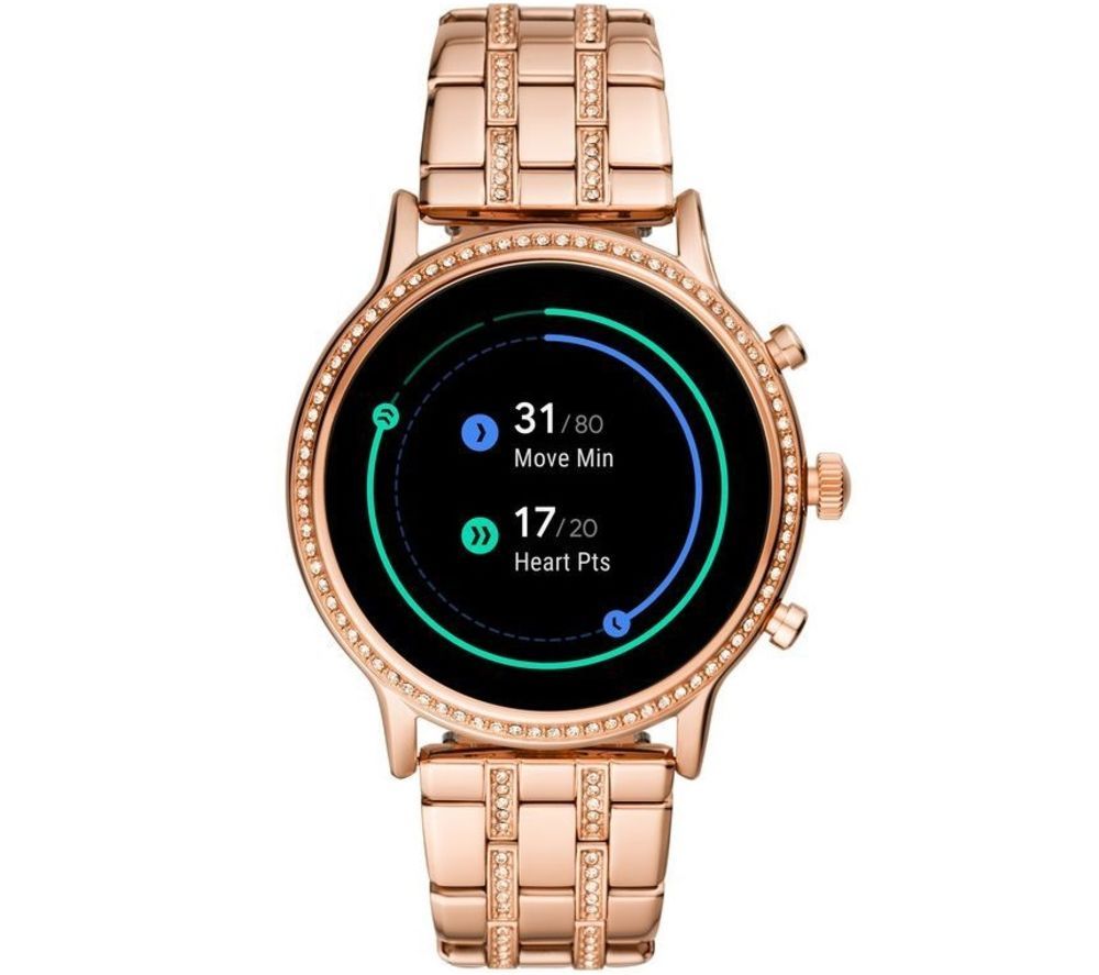 FOSSIL Julianna HR FTW6035 Smartwatch - Rose Gold, Stainless Steel, 44 mm, Stainless Steel