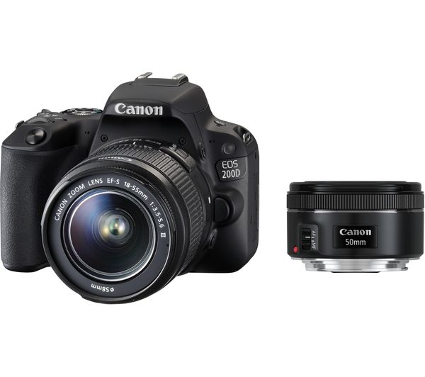 CANON EOS 200D DSLR Camera with 18-55 mm f/3.5-f/5.6 DC & 50 mm f/1.8 STM Lens