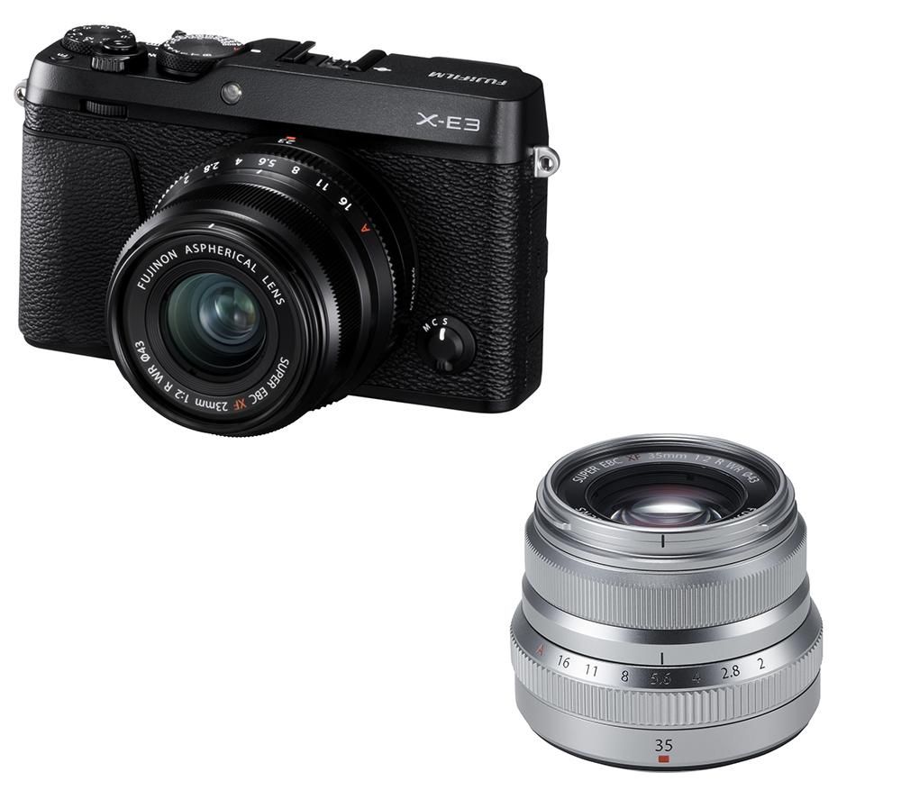 FUJIFILM X-E3 Mirrorless Camera, XF 23 mm f/2 R WR Lens & Fujinon XF 35 mm f/2 R WR Standard Prime Lens Bundle