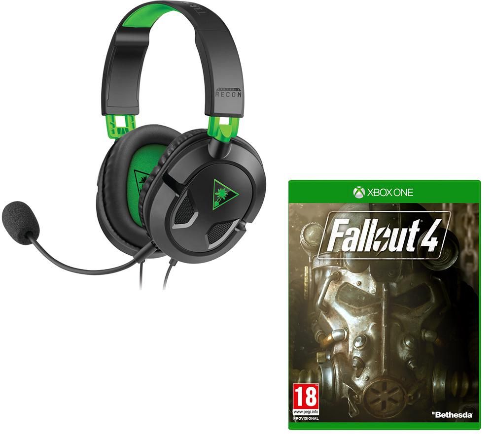 TURTLE BEACH Ear Force Recon 50X 2.0 Gaming Headset & Fallout 4 Bundle - Black & Green, Black