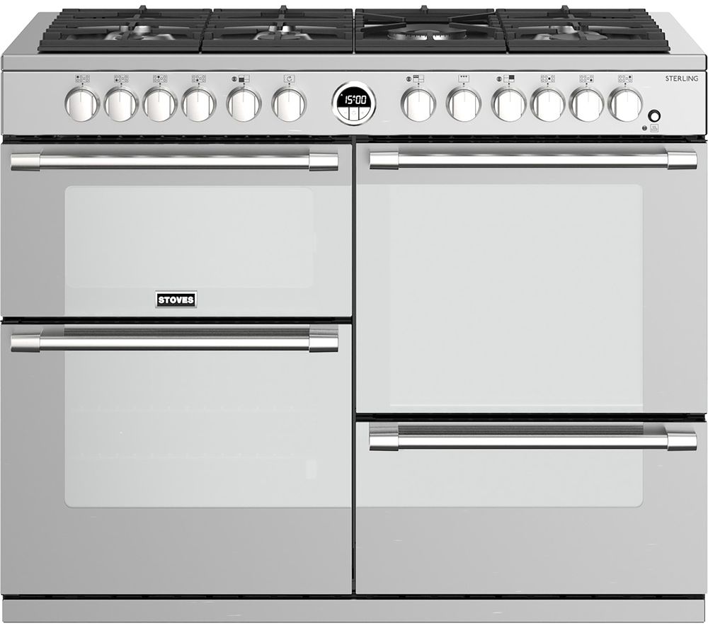 STOVES Sterling S1100DF 110 cm Dual Fuel Range Cooker - Stainless Steel, Stainless Steel