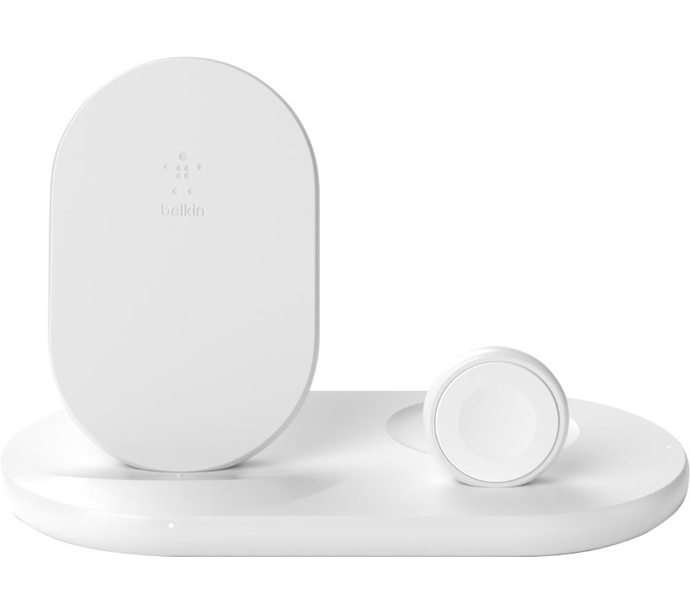 BELKIN 7.5 W Boost Charge 3-in-1 Qi Wireless Charging Stand - White, White