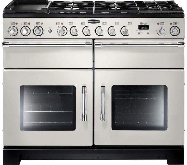 RANGEMASTER Excel 110 Dual Fuel Range Cooker - Ivory & Chrome, Ivory