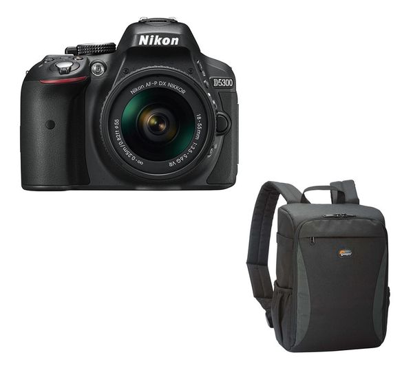 NIKON D5300 DSLR Camera, 18-55 mm f/3.5-5.6 Lens & Camera Backpack Bundle