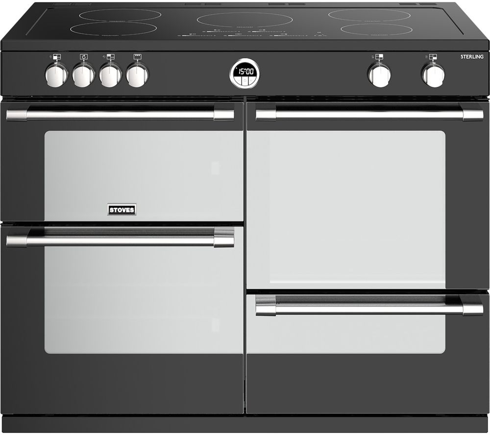 STOVES Sterling S1100Ei 110 cm Electric Induction Range Cooker - Black, Black