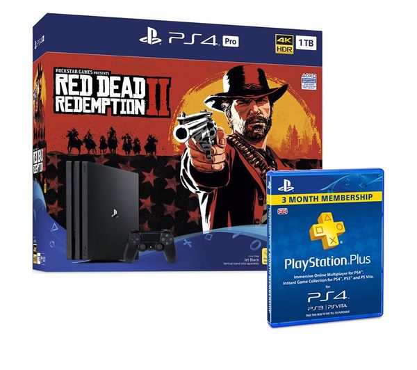 PlayStation 4 Pro, Red Dead Redemption 2 & PlayStation Plus Bundle, Red