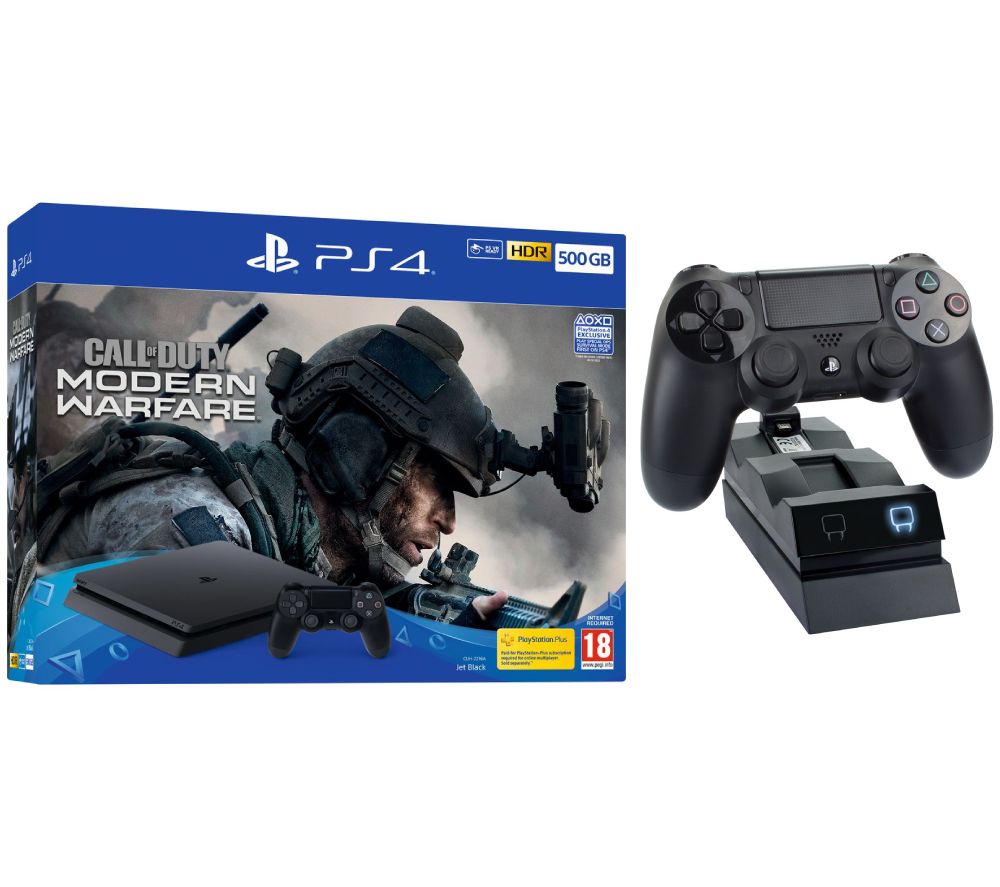 SONY PlayStation 4 with Call of Duty Modern Warfare & Twin Docking Station Bundle, Red