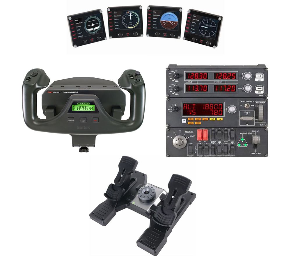SAITEK Pro Flight Bundle - Instrument Panel, Rudder Pedals, Switch Panel, Multi Panel, Radio Panel & Yoke System