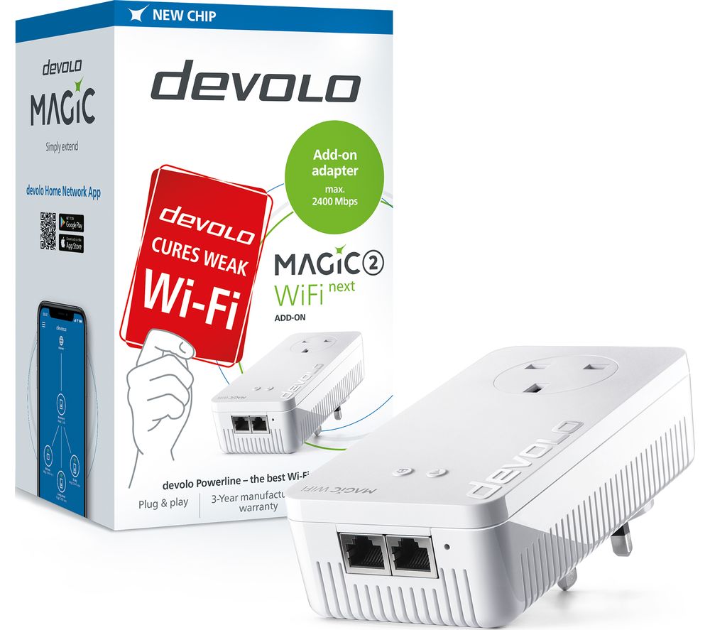 DEVOLO Magic 2 WiFi Next Powerline Adapter Add-On, White