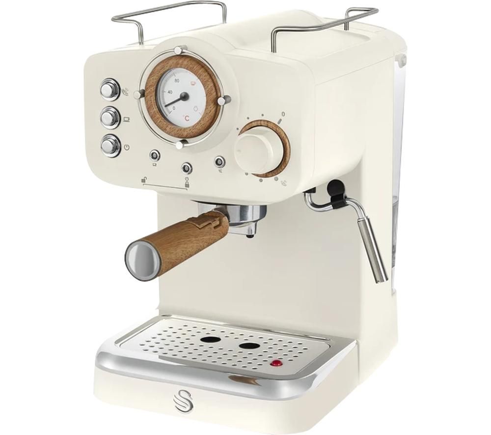 SWAN Retro Pump Espresso SK22110WHTN Coffee Machine - White, White